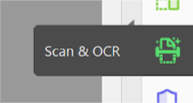 Image of "Scan & OCR" tool button available in the Adobe Document Reader program